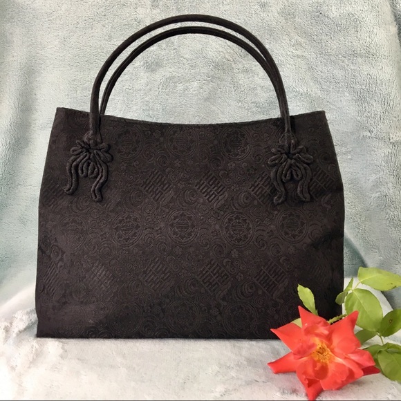 Mad Bags Handbags - MAD BAGS Black Asian Fabric Purse.